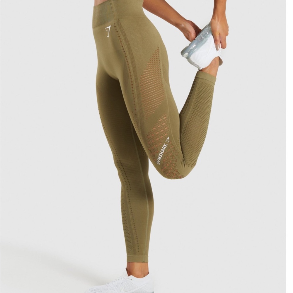 Gymshark Flawless Knit Tight Khaki Small